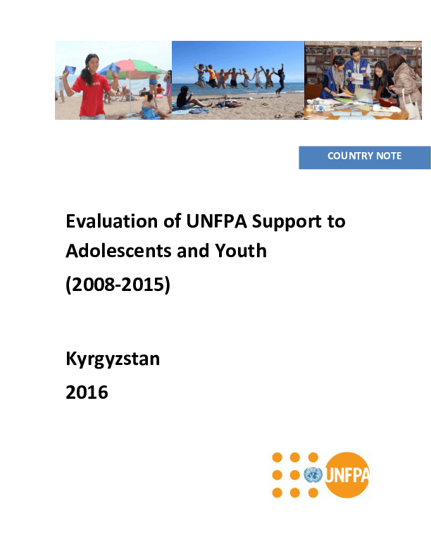 UNFPA Support to Adolescents and Youth UNFPA Support to Adolescents and Youth