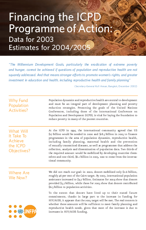 Financing the ICPD Programme of Action 2005