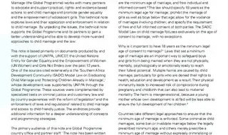 Child Marriage and the Law: Technical Note for the Global…